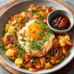 Tortilla de Coliflor con Kimchi