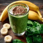 Batido de proteína con plátano y espinacas para fitness lovers