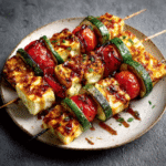 Brochetas de Halloumi y Verduras