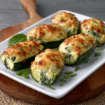 Calabacines rellenos en airfryer de ricotta y espinacas
