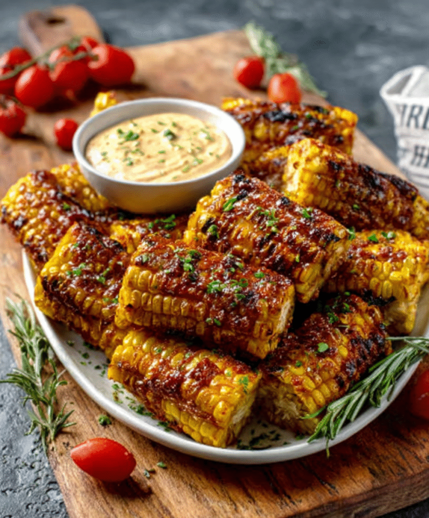 Charred Corn “Ribs” with Smoked Pimentón Aioli