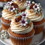 Cupcakes decorativos con flores comestibles para bodas y celebraciones