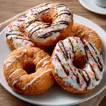 Donuts de verano con glaseado de vainilla para niños y adultos