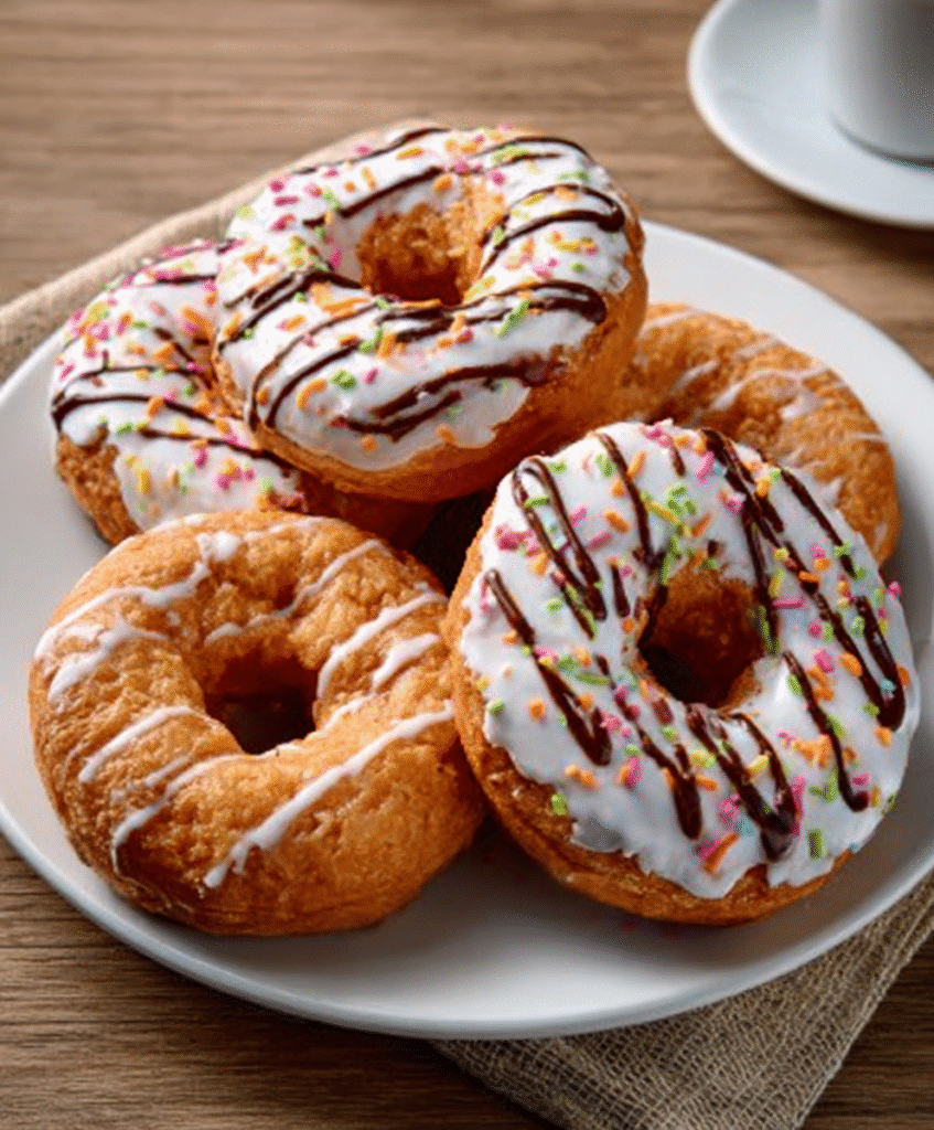 Donuts de verano con glaseado de vainilla para niños y adultos