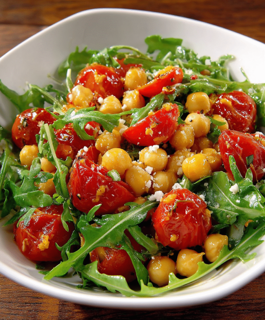 Ensalada de Tomate, Rúcula y Garbanzos