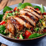 Ensalada de quinoa con pollo a la parrilla para proteínas completas