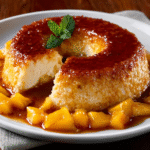 Flan de coco y mango con toque tropical para postres refrescantes