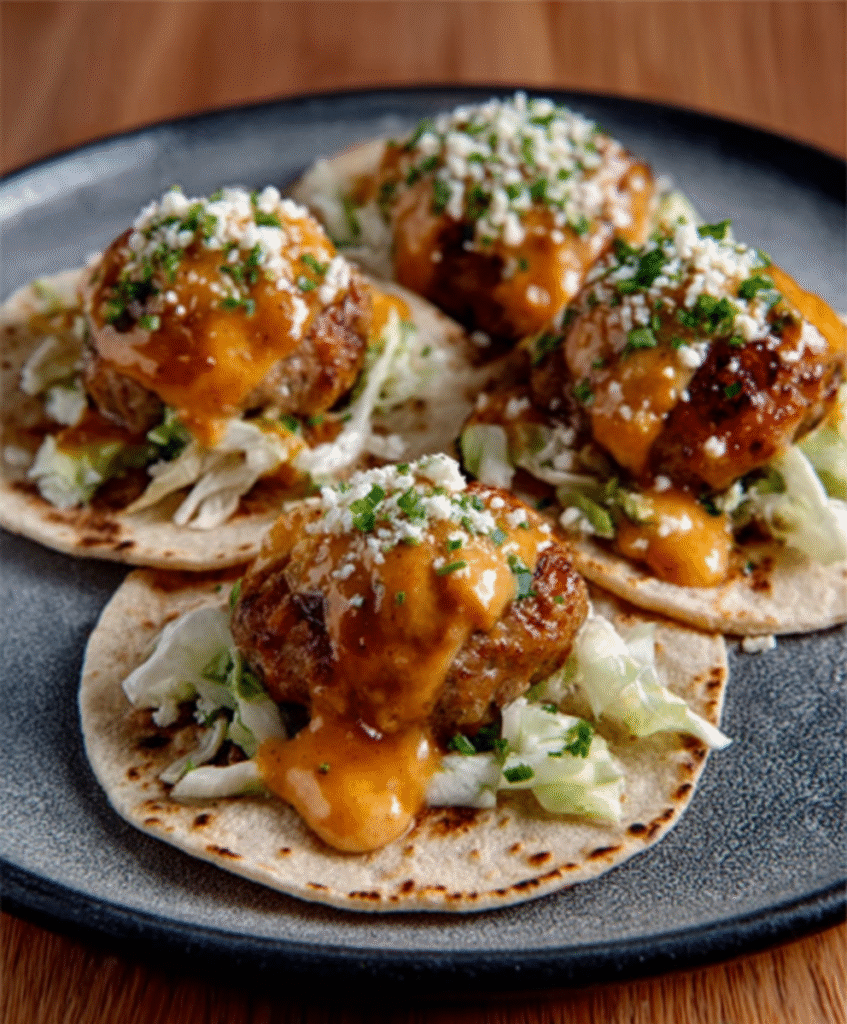Manchego Albóndigas Smash Tacos