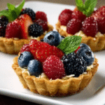 Mini tartas de frutas para fiestas infantiles con diseño creativo