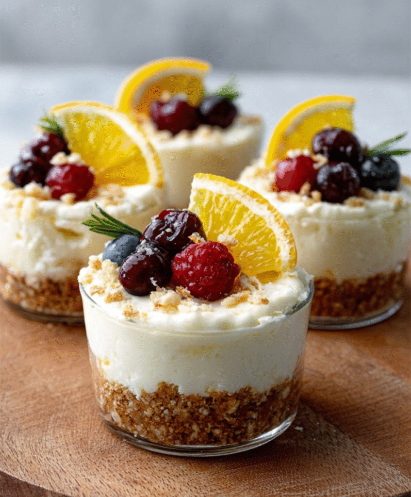 Olive‑Oil & Citrus No‑Bake Cheesecake Cups