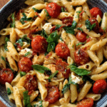 Pasta fría con albahaca y tomate para cenas sencillas y deliciosas