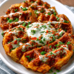 Patatas Bravas Waffles with Garlic Aioli Dip