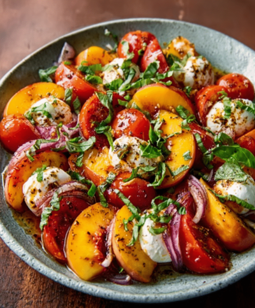 Peach & Tomato Caprese Salad