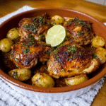 Pollo desmechado al limón en olla exprés para meal prep