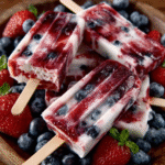 Popsicles de frutas rojas con textura cremosa para niños y adultos