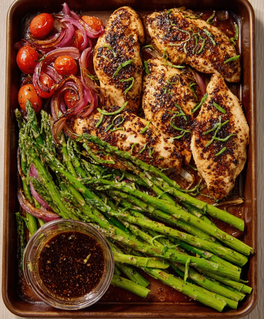 Sheet‑Pan Balsamic Chicken & Asparagus