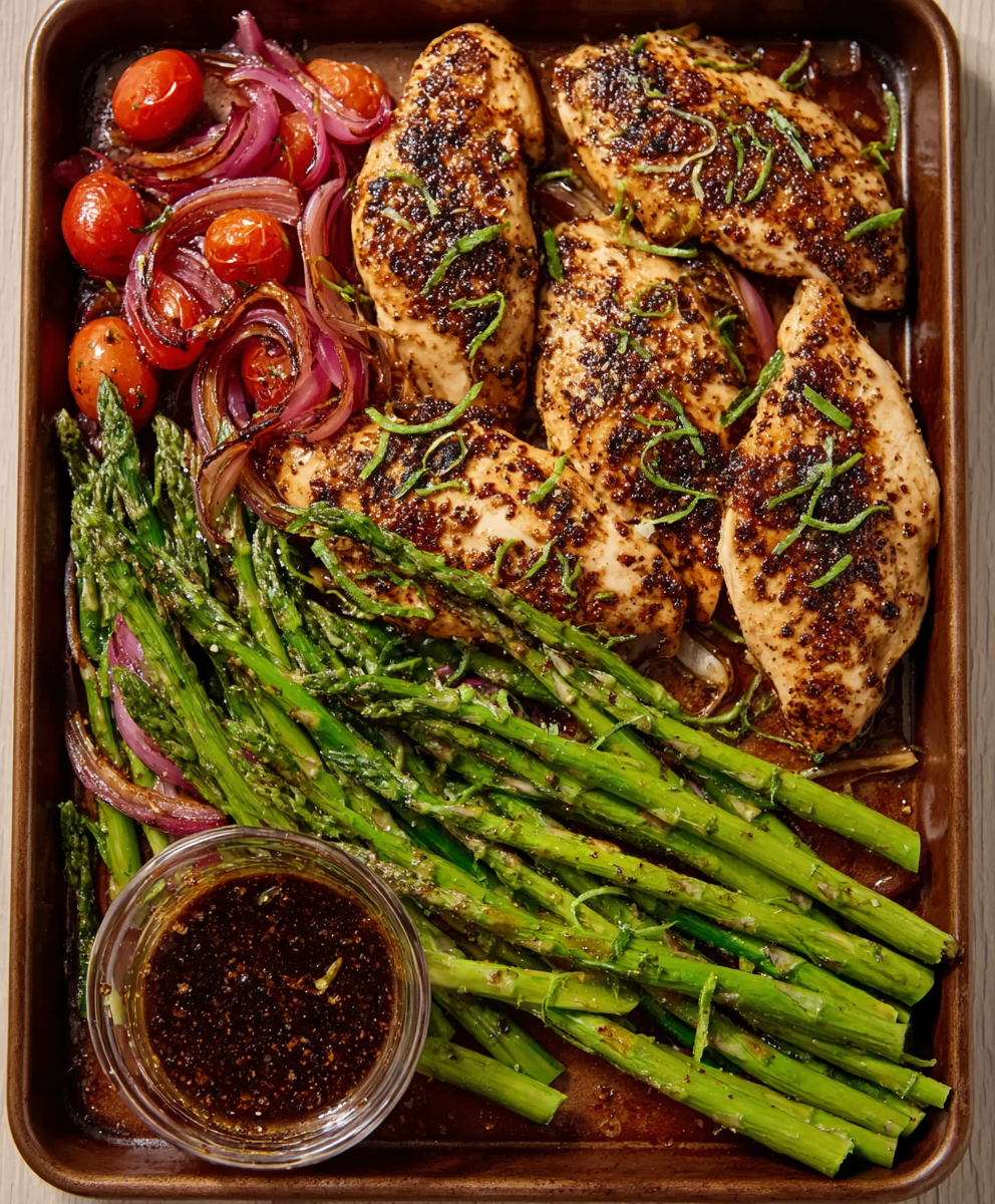 Sheet‑Pan Balsamic Chicken & Asparagus