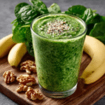 Smoothie verde con espinacas y plátano para desayunos energéticos