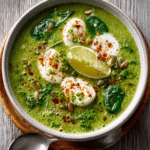 Sopa fría de aguacate y espinacas para recetas bajas en calorías