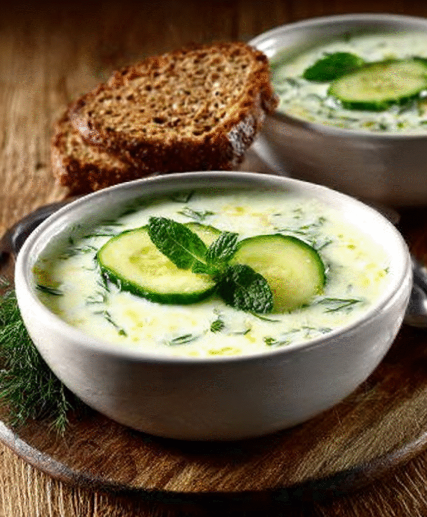 Sopa fría de pepino y yogur para días de calor extremo