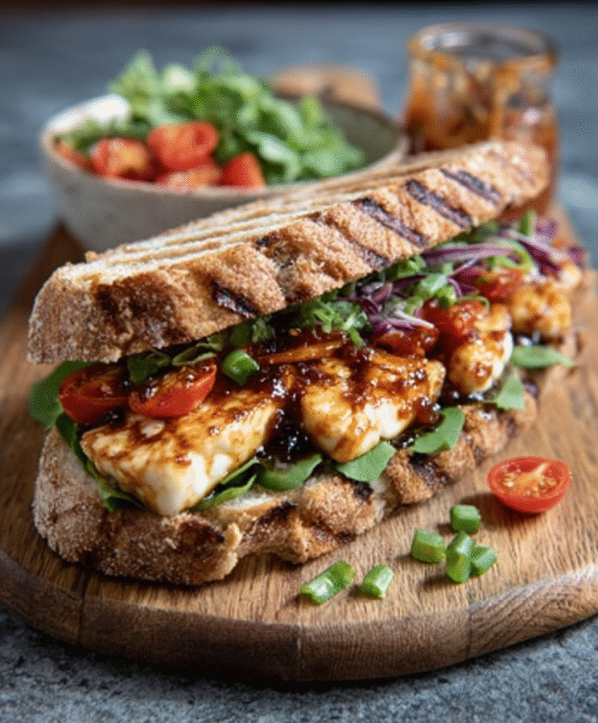Sriracha‑Marinated Grilled Halloumi Sandwich