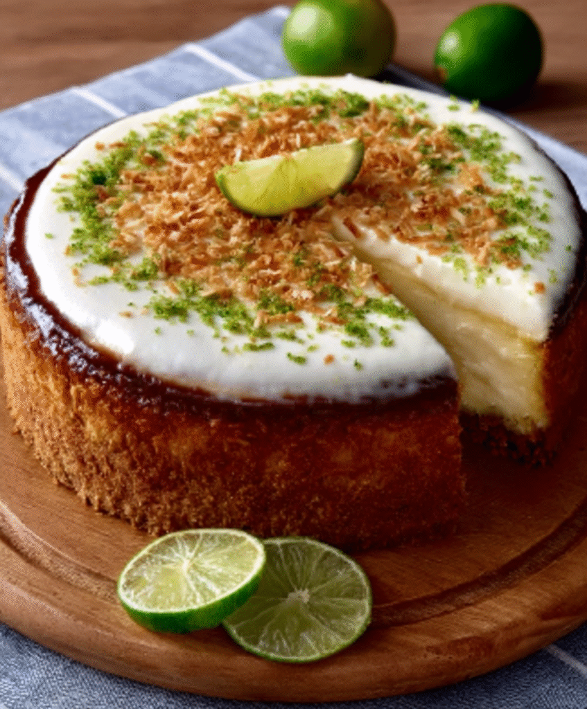 Tarta de lima y coco con textura cremosa para fanáticos del dulce