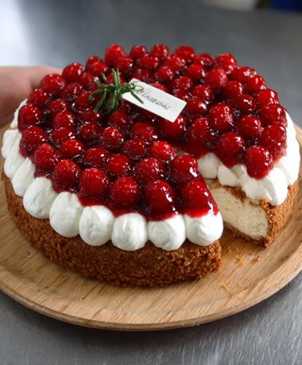 Tarta fría de frambuesas y mascarpone sin hornear para ocasiones especiales