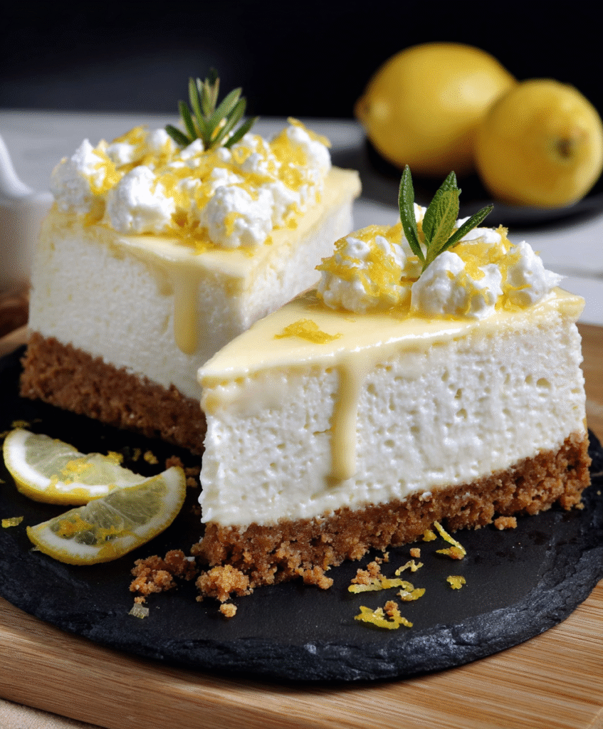 Tarta fría de limón y mascarpone sin hornear para postres rápidos