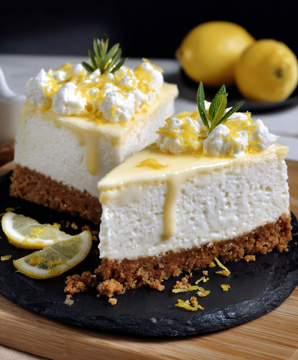 Tarta fría de limón y mascarpone sin hornear para postres rápidos
