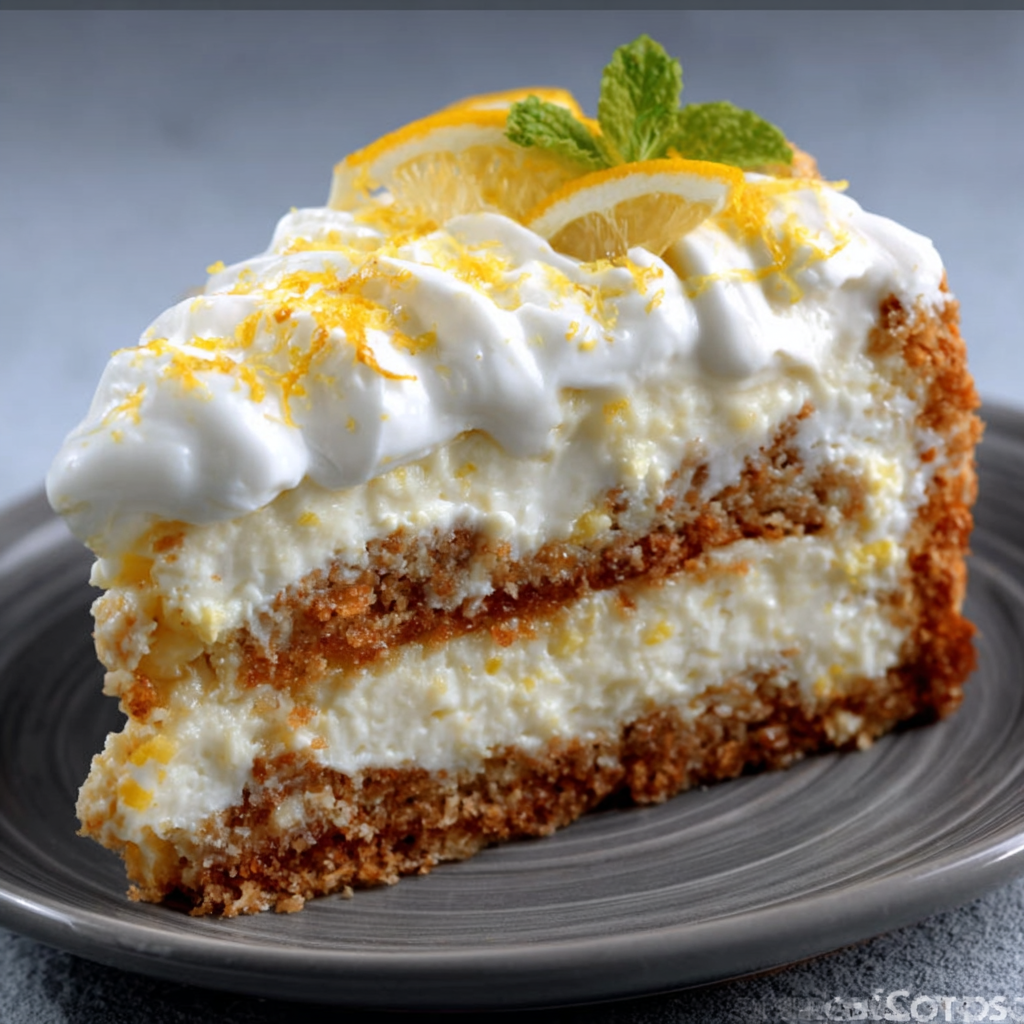 Tarta fría de limón y yogur (sin horno, 4 ingredientes)