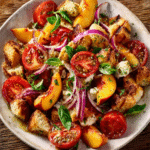 Tomato & Nectarine Panzanella, Anchovy Vinaigrette