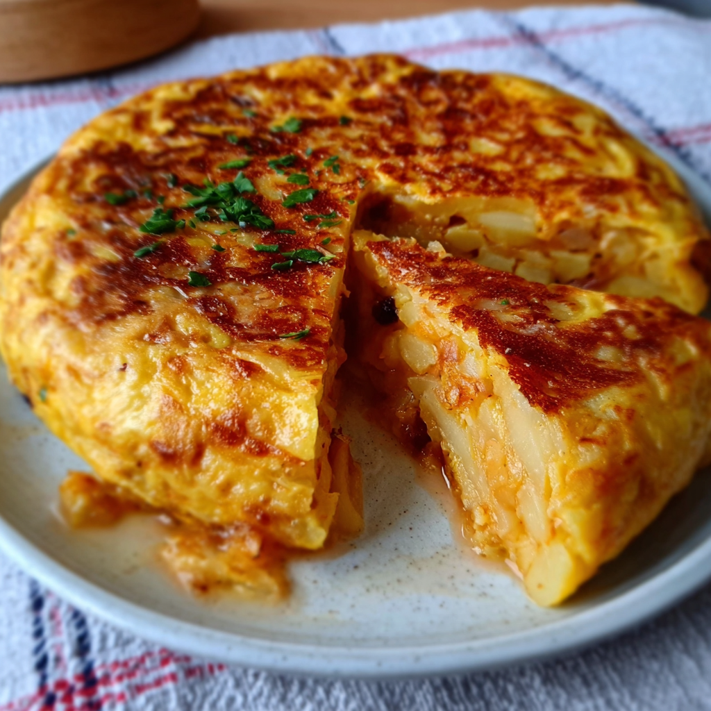 Tortilla de patatas súper jugosa en 15 minutos (truco definitivo)