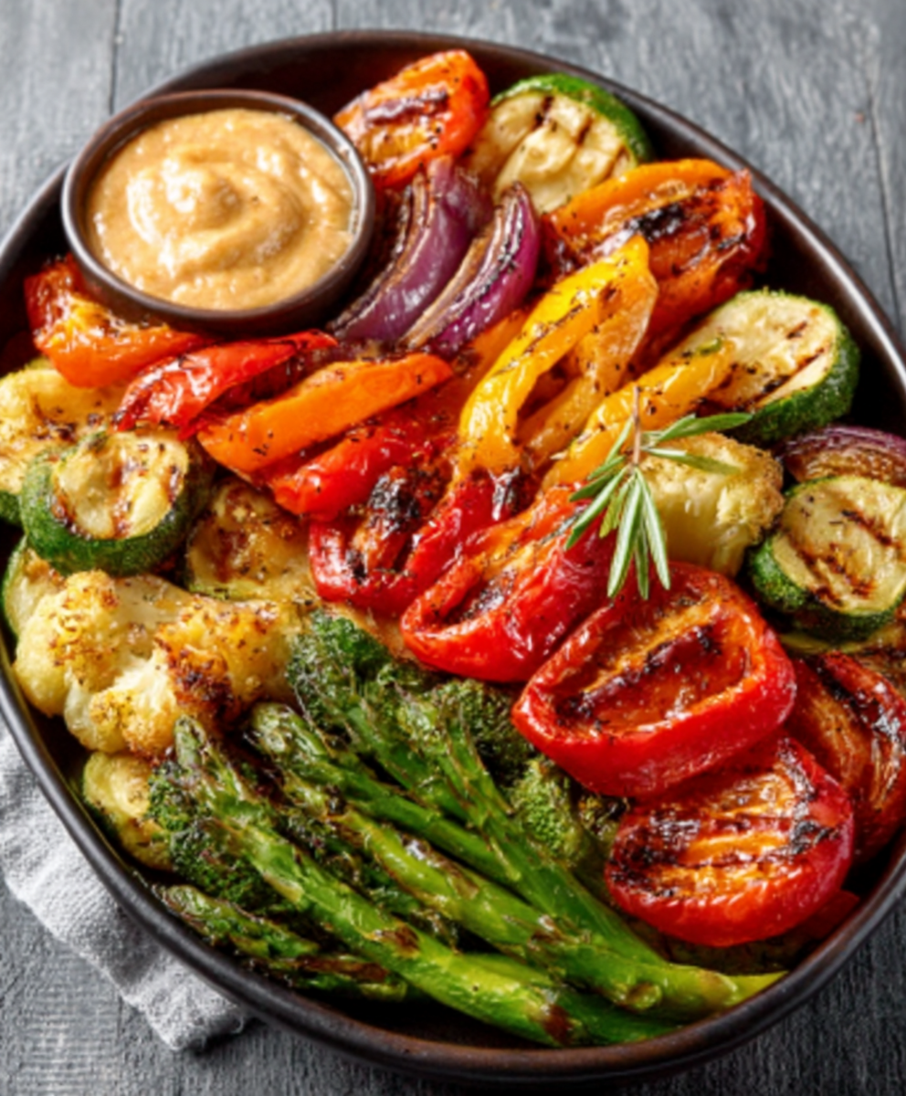 Verduras asadas con hierbas mediterráneas para acompañamientos perfectos