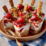 Walking Strawberry Pretzel Salad