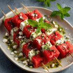 Watermelon-Feta-Mint Skewers