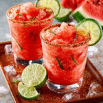 Watermelon‑Lime Granizado Slush (Tajín Rim)