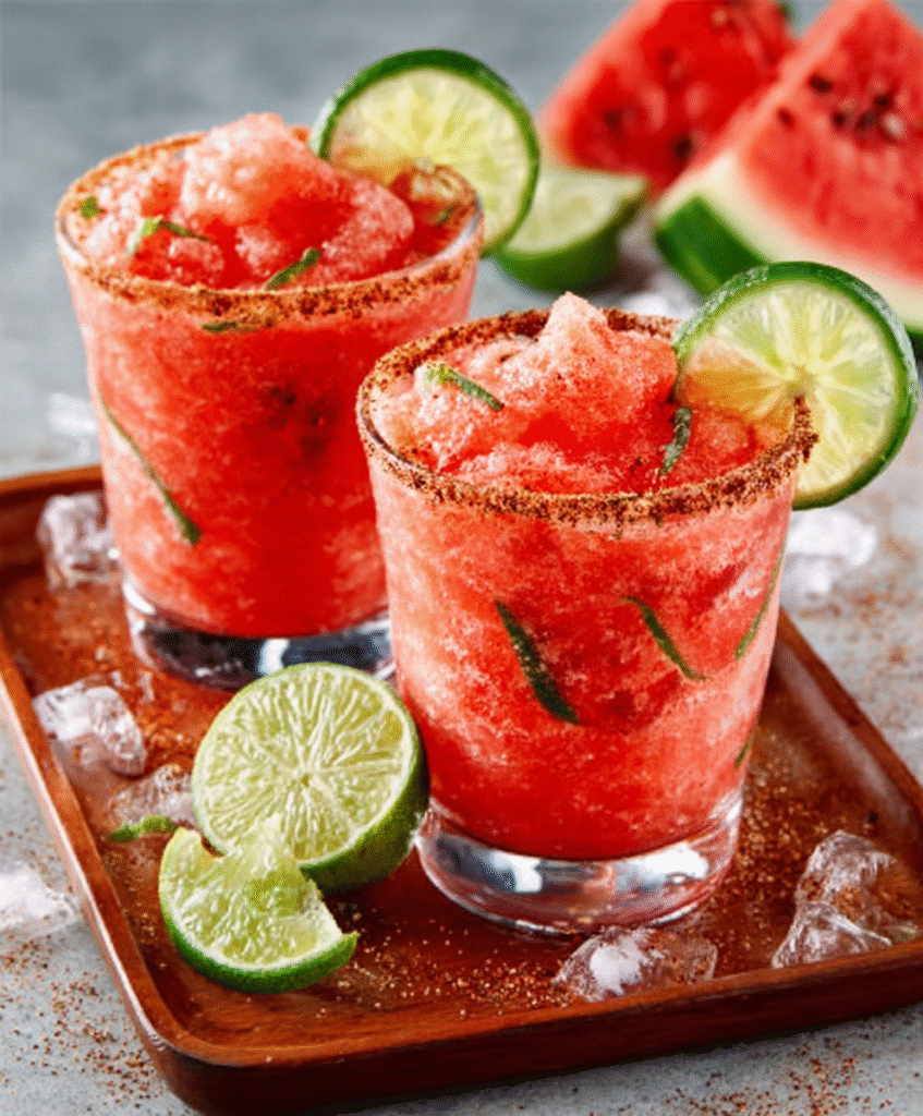 Watermelon‑Lime Granizado Slush (Tajín Rim)