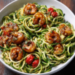 Zoodles de Calabacín con Jengibre y Camarones