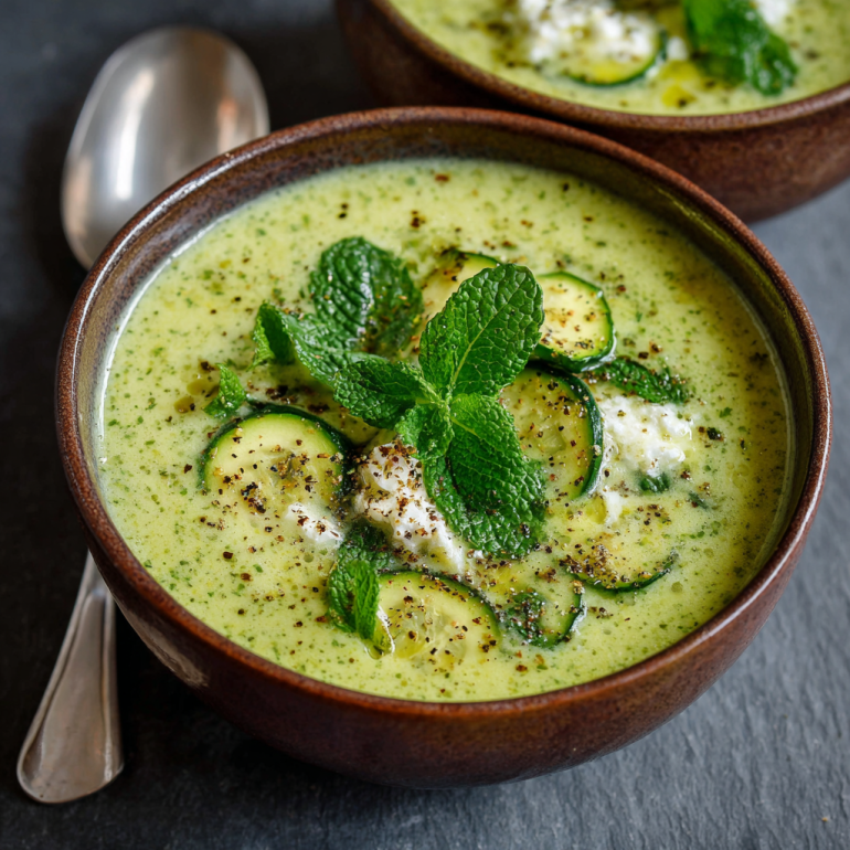 Sopa Fría de Calabacín con Menta