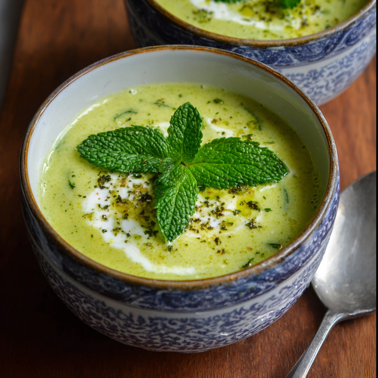 Sopa Fría de Calabacín con Menta