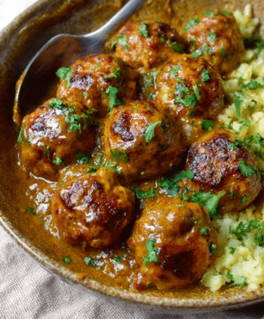 Albóndigas de Garbanzos en Salsa de Curry Suave