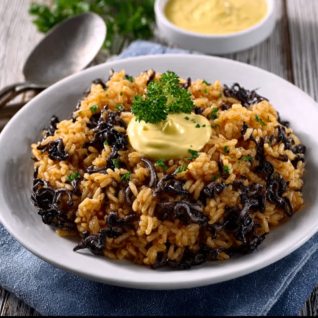 Arroz Frío con Chipirones y Alioli de Lima