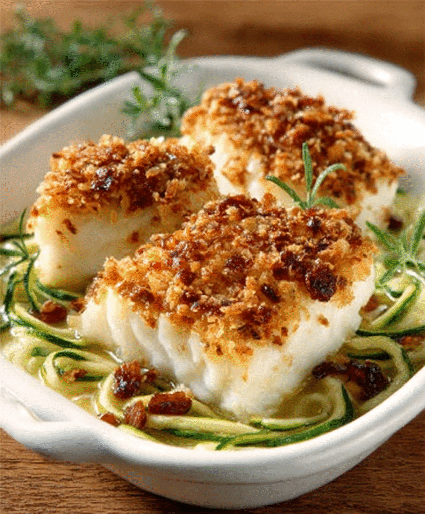 Bacalao al Horno con Costra de Almendras