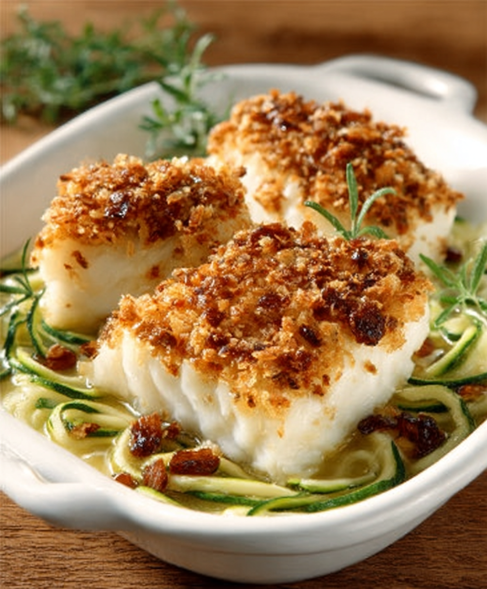Bacalao al Horno con Costra de Almendras