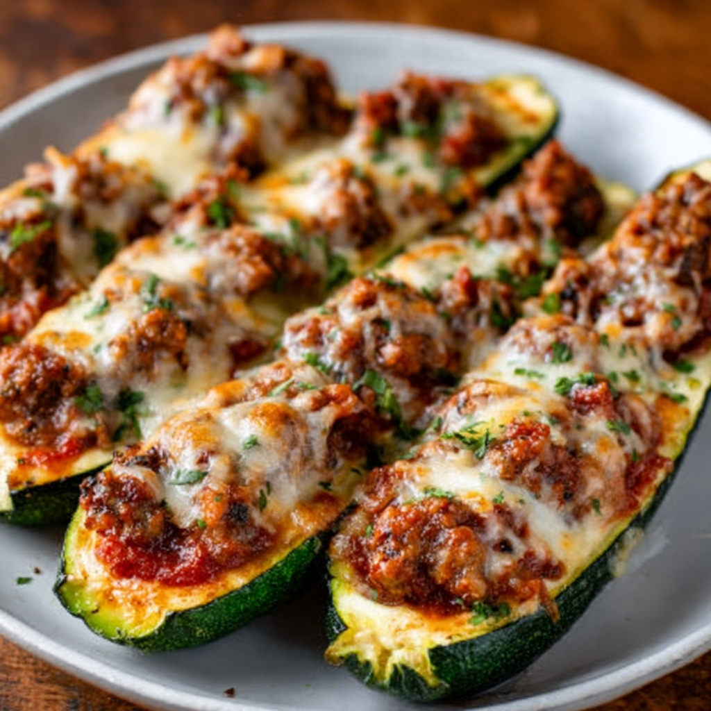 Barquitas de calabacín rellenas al horno
