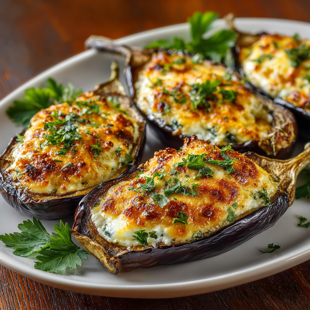 Berenjenas Rellenas con Huevo y Queso