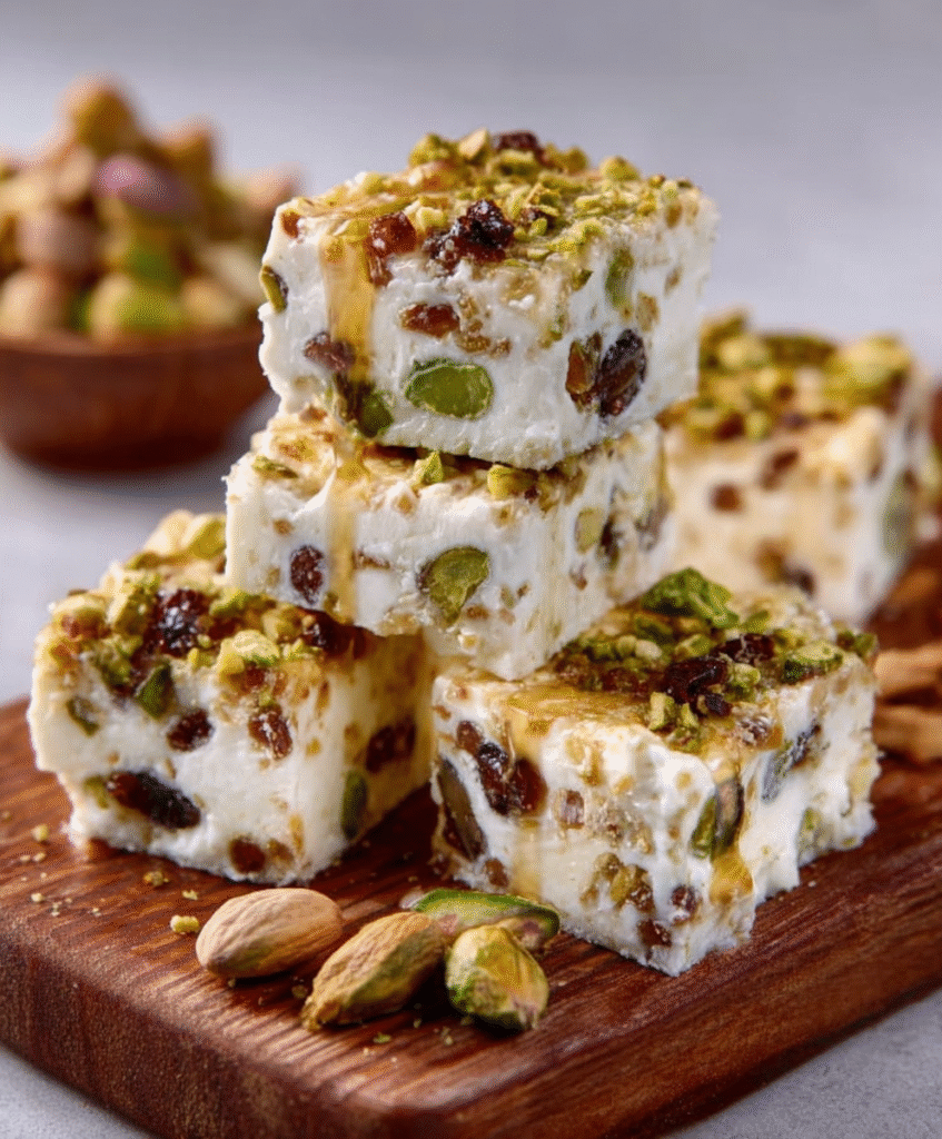 Bocaditos de Turrón de Miel y Pistacho