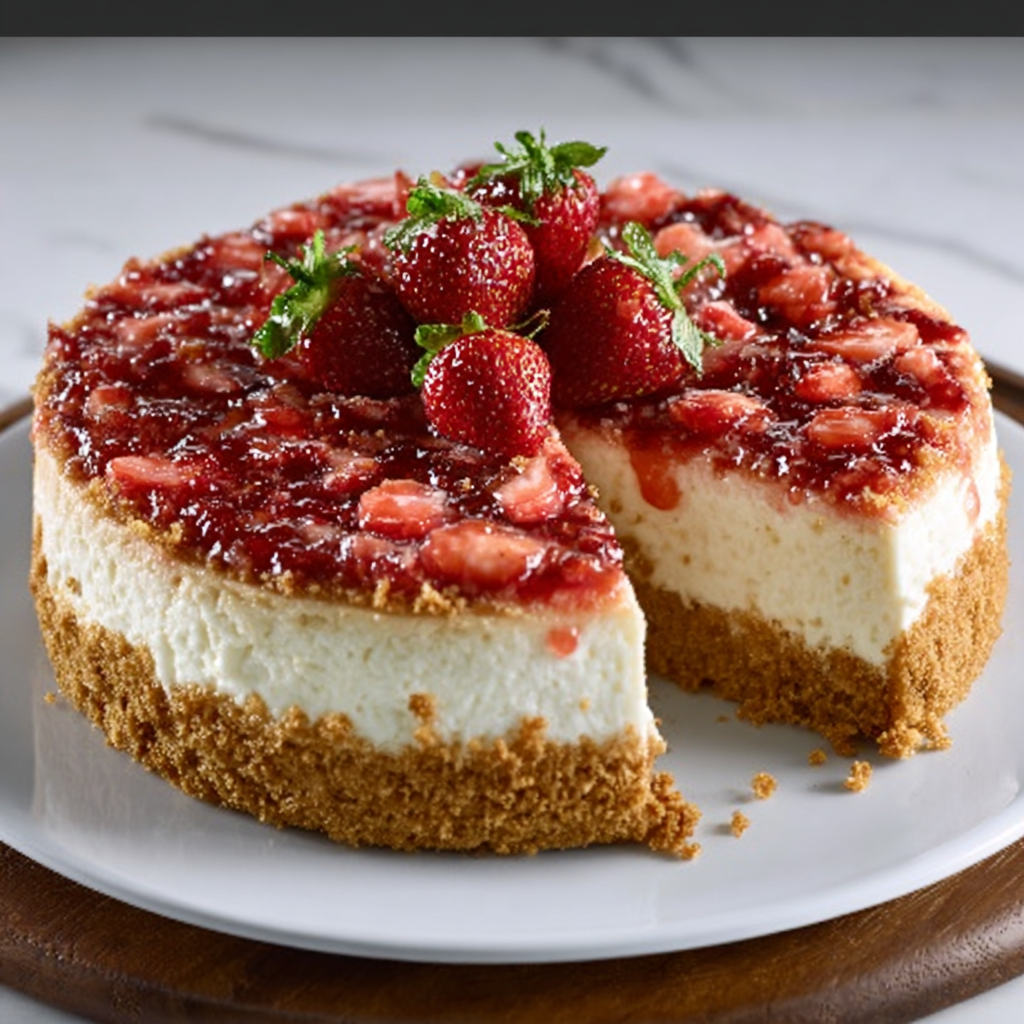 Cheesecake de Fresa Crujiente