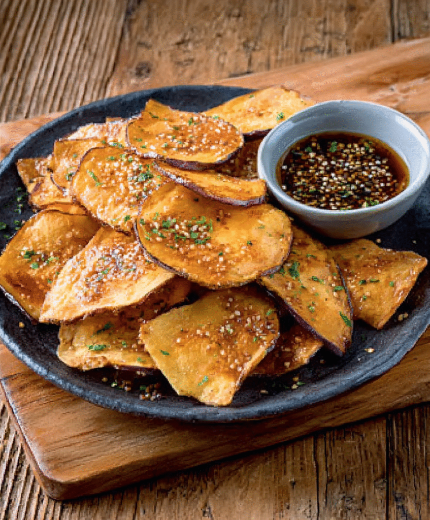 Chips de Berenjena Crujiente con Miel