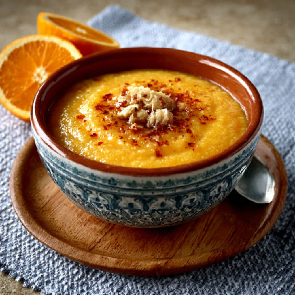 Crema Fría de Zanahoria y Naranja con Jengibre